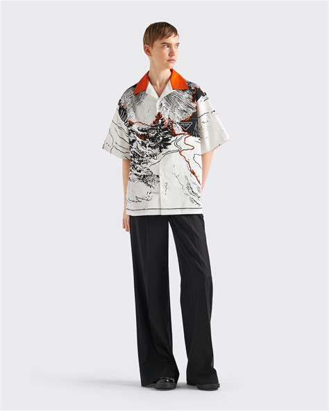 Black/orange Timecapsule Printed Cotton Shirt .